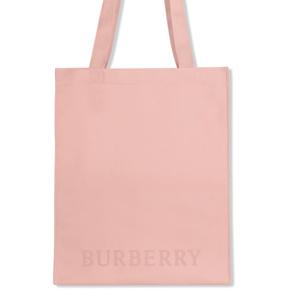 BURBERRY pink tote shopper logo canvas bag purse